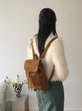 Boot String Suede Velvet Backpack
