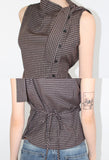 STRAP CHECK SLEEVELESS SHIRT