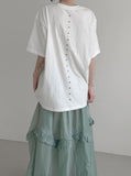 (Unisex) Renlit Eyelet Over Fit Short Sleeve T-shirt