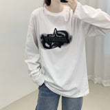 Block Lettering Printed Boxy Long Sleeve T-Shirt