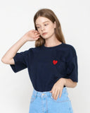 [APRIL] Drawing Heart Back Logo Short Sleeve Tee