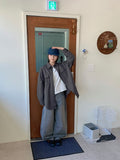 Trad Curved Washed Denim Balloon Wide Pants