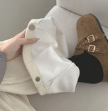 Brushed Corduroy Hem Snap Cut Pin Tuck Adjust Wide Balloon Pants