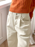 Nicho Pintuck Cotton Long Wide Pants