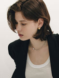 [Premium Plating] H Edition AB Round Tag Chain Necklace
