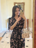 Ephelo Flower Chiffon Frill Wrap One Piece (Strap Set)