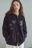 [2-WAY] Dot Star Patch Hood Zip-Up