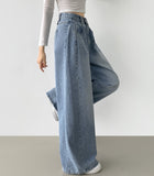 Cut Line Vintage Balloon Wide Denim Pants