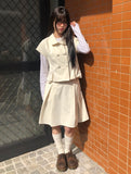 Jea Bean Button Jacket Midi Skirt Set