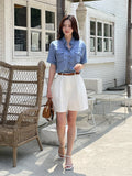 Mirnin Crop Denim Shirt