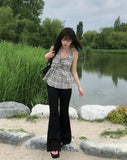 Sov Check Halter Blouse