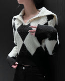 Argyle big collar Knit