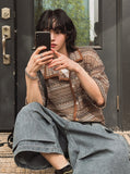 Wavy Bohemian Mix Short Sleeve Shirt
