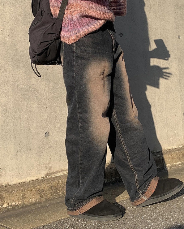 【Anyone more】Tokyo Teen Washing Wide Denim Pants Anyone more (エニワンモア) - トウキョウティーンウォッシング