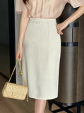 Harib Summer Span H-Line Skirt (Belt Set)