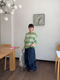 Seika raw denim balloon parachute wide pants