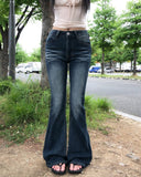 Cya Cat Washed Bootcut Denim Pants