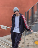 Toys Color Matching Track Line Hood Zip-Up Pants Set