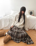 Bame Punching Collar Wool Knit Long Sleeve Cardigan