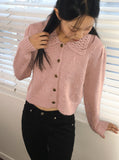 Sente Vintage Punching Flower Knit Cardigan