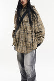 Pana over hooded check padded shirt