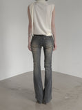 Sand Tin Washed Raw Bootcut Denim