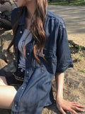 Coser Tencel Western Short Sleeve Denim Shirt