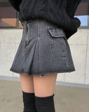 Zito Black Blue Cargo Mini Skirt