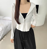 Daily Basic Slim Fit Long Sleeve Hood T-Shirt