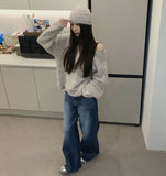 Punching Loose Fit Knit Beanie Point Set