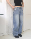 Rudian Back Banding Wide Denim Pants