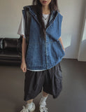 Logan denim hoodie vest