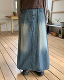 Seku Washing Denim Long Skirt