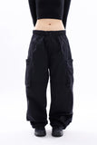 Tieri banding cargo wide pants