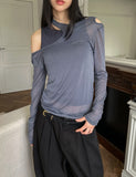 Nilo cutting see-through layered set - long sleeve, sleeveless