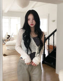 Louve Slub Knit Hooded Cardigan