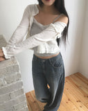 Juran Frill Punching See-through Cardigan