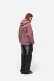 [2-WAY] Skull Web Pigment Hood Zip-Up