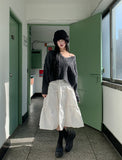 Bare Cable V-Neck Crop Knit