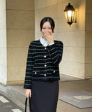 Erina Stripe Knit Jacket Cardigan