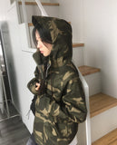 Teebu Camo Half Zip Hooded T-Shirt