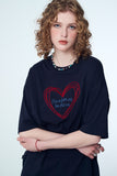Chain Heart Embroidered Short Sleeve Tee