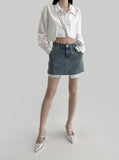 Roche Out Pocket Denim Skirt