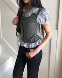 Apue Layered Short Sleeve Blouse