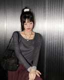 Carat Layered See-Through Tencel U-Neck T-shirt