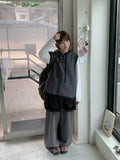 Deranki Stripe Over Hood Knit Vest