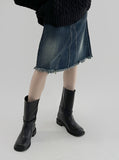 REMEME denim midi skirt