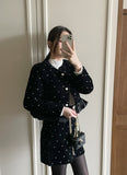 Gnut Frill Velvet Jacket Skirt Set