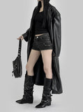 Pien leather long coat