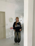 Penbo Heart Washing Wide Denim Pants